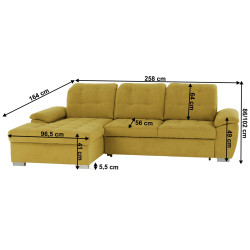 Canapea de colt extensibila Mobhaus Evangelin Left (Mustard) Thumb