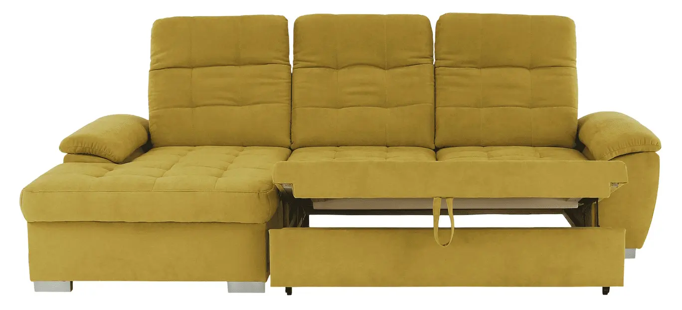 Canapea de colt extensibila Mobhaus Evangelin Left (Mustard) - 4