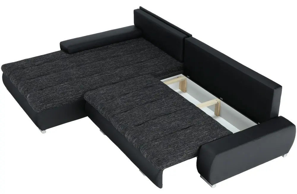 Canapea de colt extensibila Mobhaus Toniks (Black)