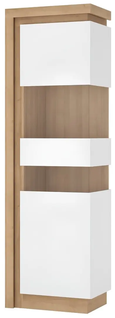 Витрина Tempo Kondela Leonardo LYOV03P (Riviera Oak/White Extra High Gloss)