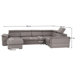 Диван П-образный раскладной Mobhaus Segoria Roh Left (Gray-Brown) Thumb