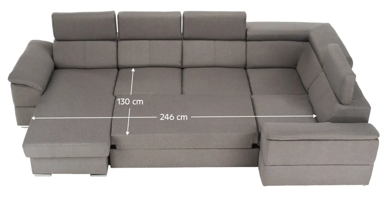 Диван П-образный раскладной Mobhaus Segoria Roh Left (Gray-Brown) - 12