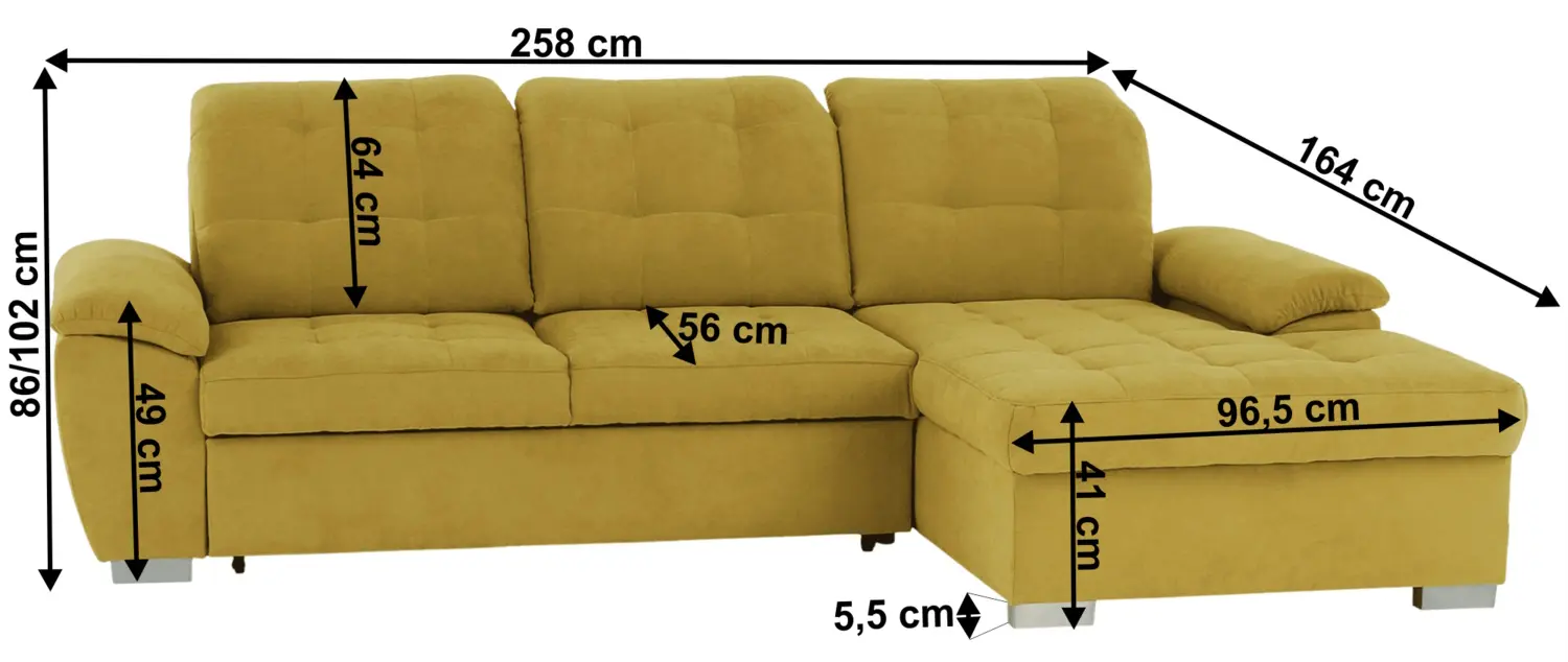 Диван угловой раскладной Mobhaus Evangelin Right (Mustard) - 10