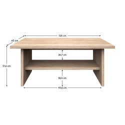 Masa pentru reviste Tempo Kondela Norty 120 (Sonoma Oak) Thumb