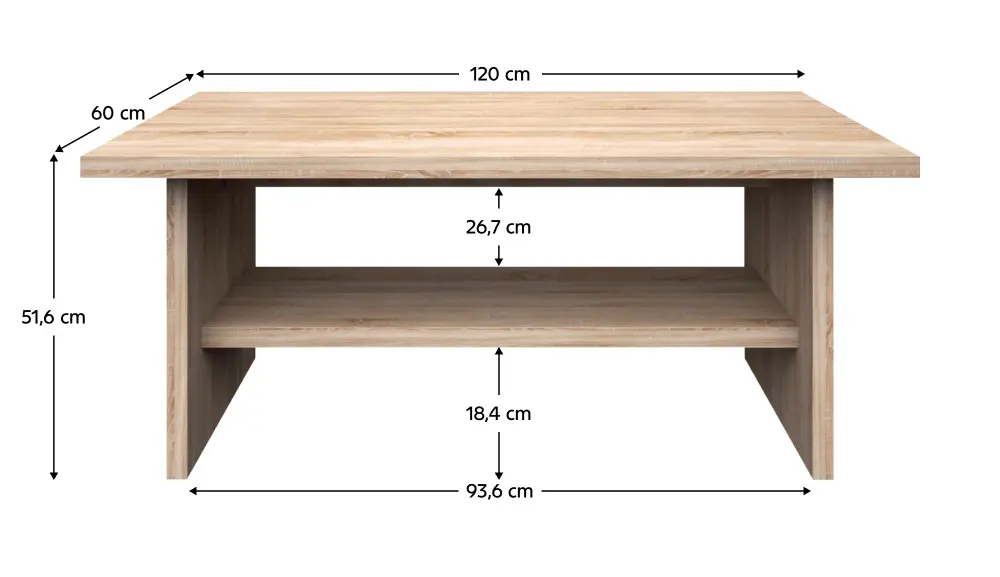 Masa pentru reviste Tempo Kondela Norty 120 (Sonoma Oak) - 3