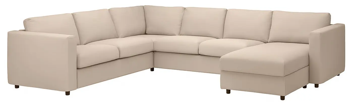 Диван угловой Ikea Vimle/Hallarp 5-местный/шезлонг (Бежевый) - 2