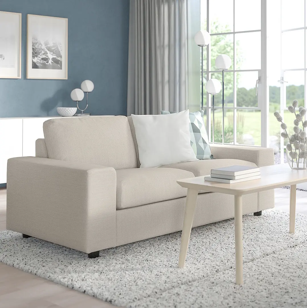 Canapea Ikea Vimle/Gunnared 2 locuri/brate late (Bej)
