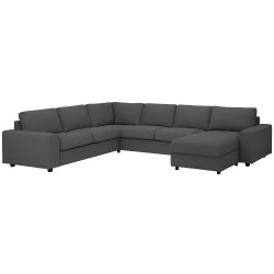 Canapea de colt Ikea Vimle/Hallarp 5 locuri/sezlong/brate late (Gri) Thumb