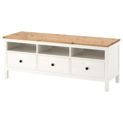 Тумба РТВ Ikea Hemnes 148x47x57 (Белый/Светло-коричневый) Thumb