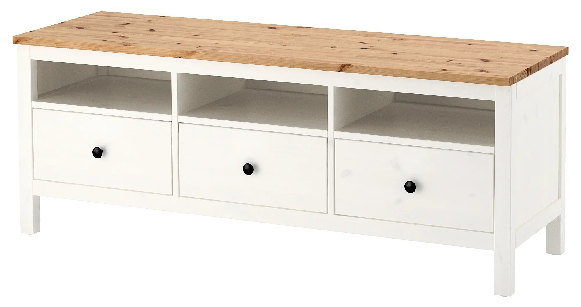Тумба РТВ Ikea Hemnes 148x47x57 (Белый/Светло-коричневый)