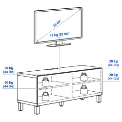 Tumba pentru TV Ikea Besta/Lappviken/Stubbarp 120x42x48 (Alb) Thumb
