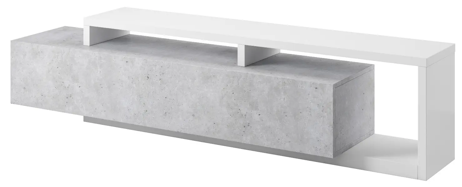 Tumba pentru TV Helvetia Bota №40 1S (White/Colorado Concrete)