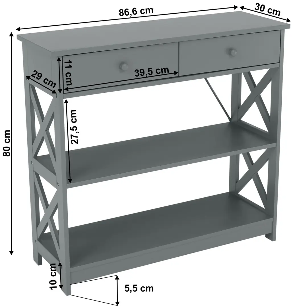 Консольный стол Mobhaus Lomir (Gray) - 11