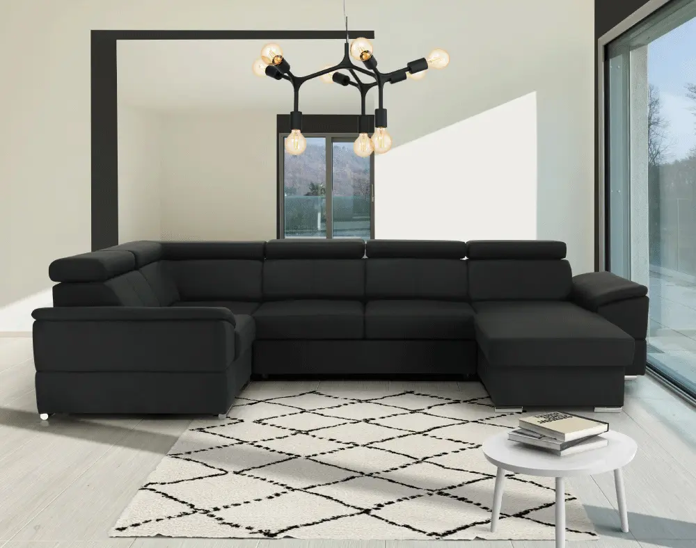 Canapea in forma de U extensibila Mobhaus Segoria Roh Right (Dark Gray)