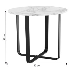 Masa pentru reviste Mobhaus Salino (White Marble/Black) Thumb