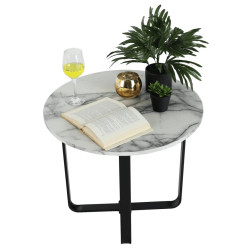 Masa pentru reviste Mobhaus Salino (White Marble/Black) Thumb