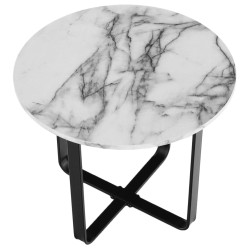 Masa pentru reviste Mobhaus Salino (White Marble/Black) Thumb