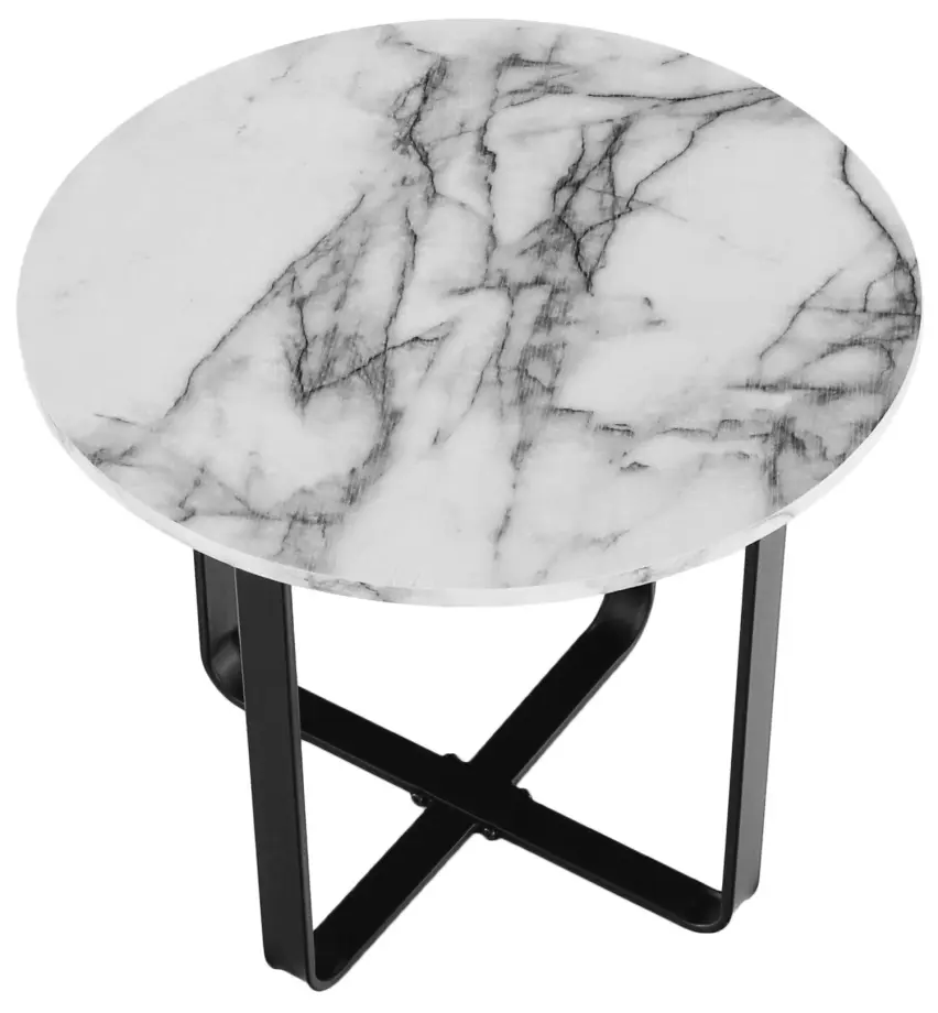 Masa pentru reviste Mobhaus Salino (White Marble/Black)