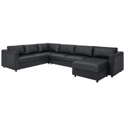 Canapea de colt extensibila Ikea Vimle/Grann/Bomstad 5 locuri/sezlong (Negru)