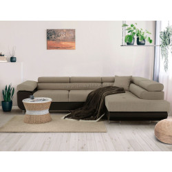 Canapea de colt extensibila Tempo Kondela Amareto New Right (Brown/Beige) Thumb