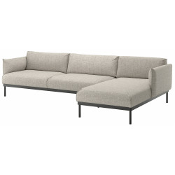 Canapea de colt Ikea Applaryd/Lejde 4 locuri/sezlong (Gri) Thumb