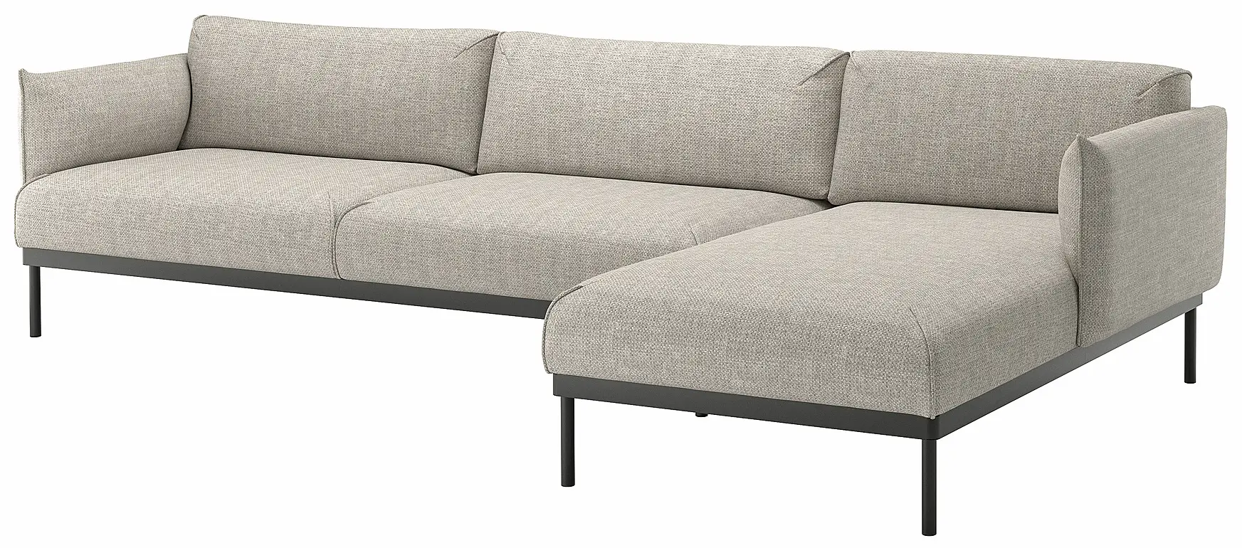 Canapea de colt Ikea Applaryd/Lejde 4 locuri/sezlong (Gri)