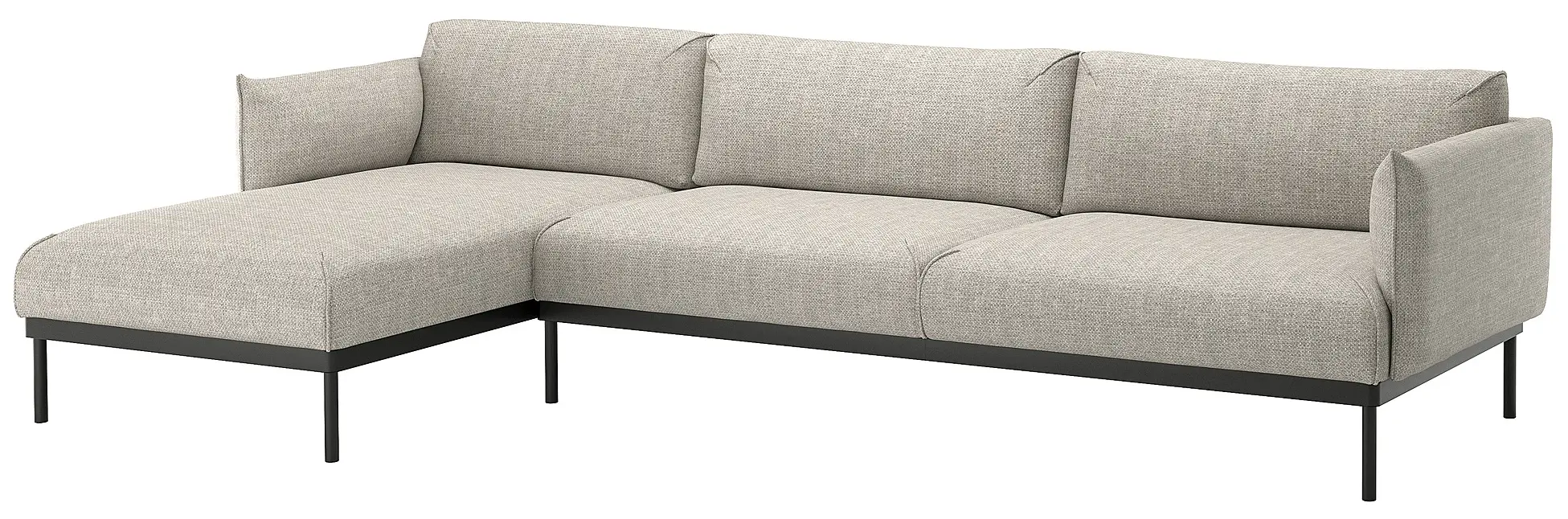 Canapea de colt Ikea Applaryd/Lejde 4 locuri/sezlong (Gri)