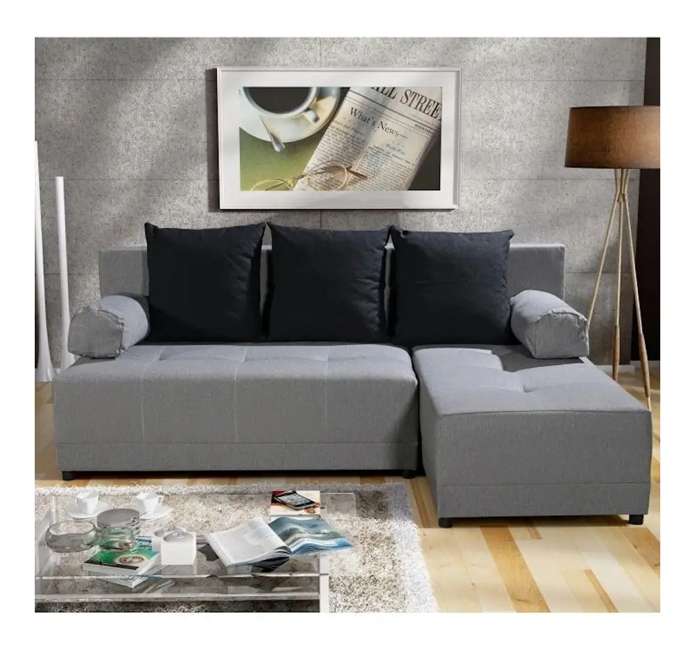 Диван угловой раскладной Tempo Kondela Mexx Right (Gray/Black)