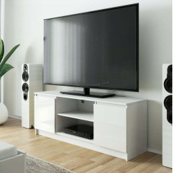 Tumba pentru TV Akord K140 2D1P (White/White Gloss)