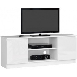 Tumba pentru TV Akord K140 2D1P (White/White Gloss) Thumb