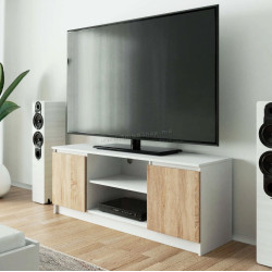 Tumba pentru TV Akord K140 2D1P (White/Sonoma Oak)