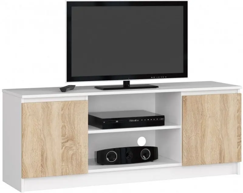 Tumba pentru TV Akord K140 2D1P (White/Sonoma Oak)