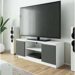 Tumba pentru TV Akord K140 2D1P (White/Graphite Gray)