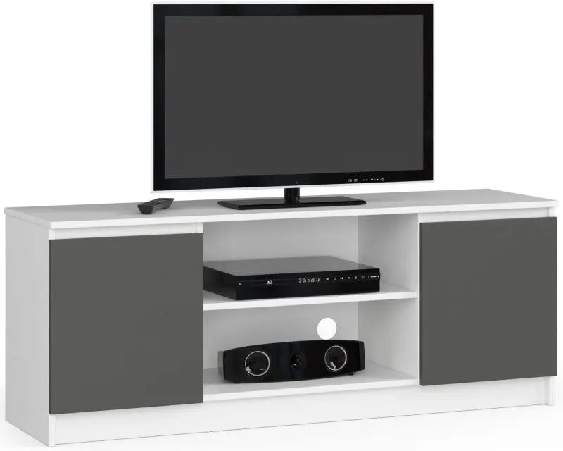 Tumba pentru TV Akord K140 2D1P (White/Graphite Gray)