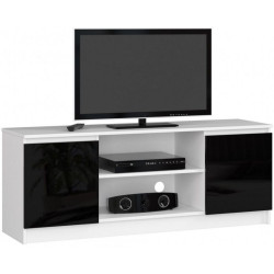 Tumba pentru TV Akord K140 2D1P (White/Black Gloss) Thumb