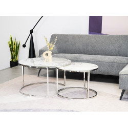 Masa pentru reviste Signal Atlanta B (White Marble/Chrome)