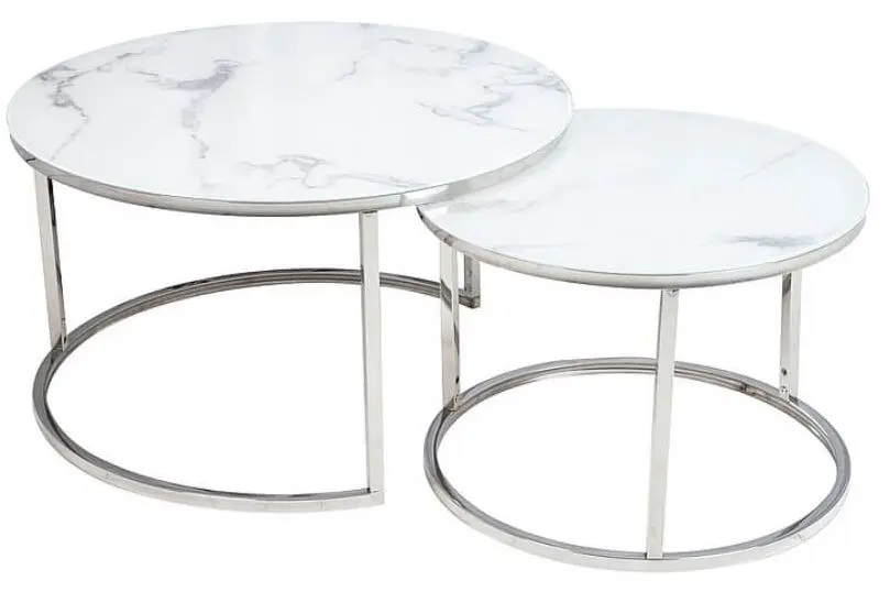 Masa pentru reviste Signal Atlanta B (White Marble/Chrome)