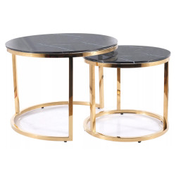 Журнальный столик Signal Muse II (Black Marble/Gold) Thumb