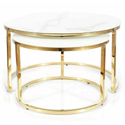 Masa pentru reviste Signal Muse (White Marble/Gold) Thumb