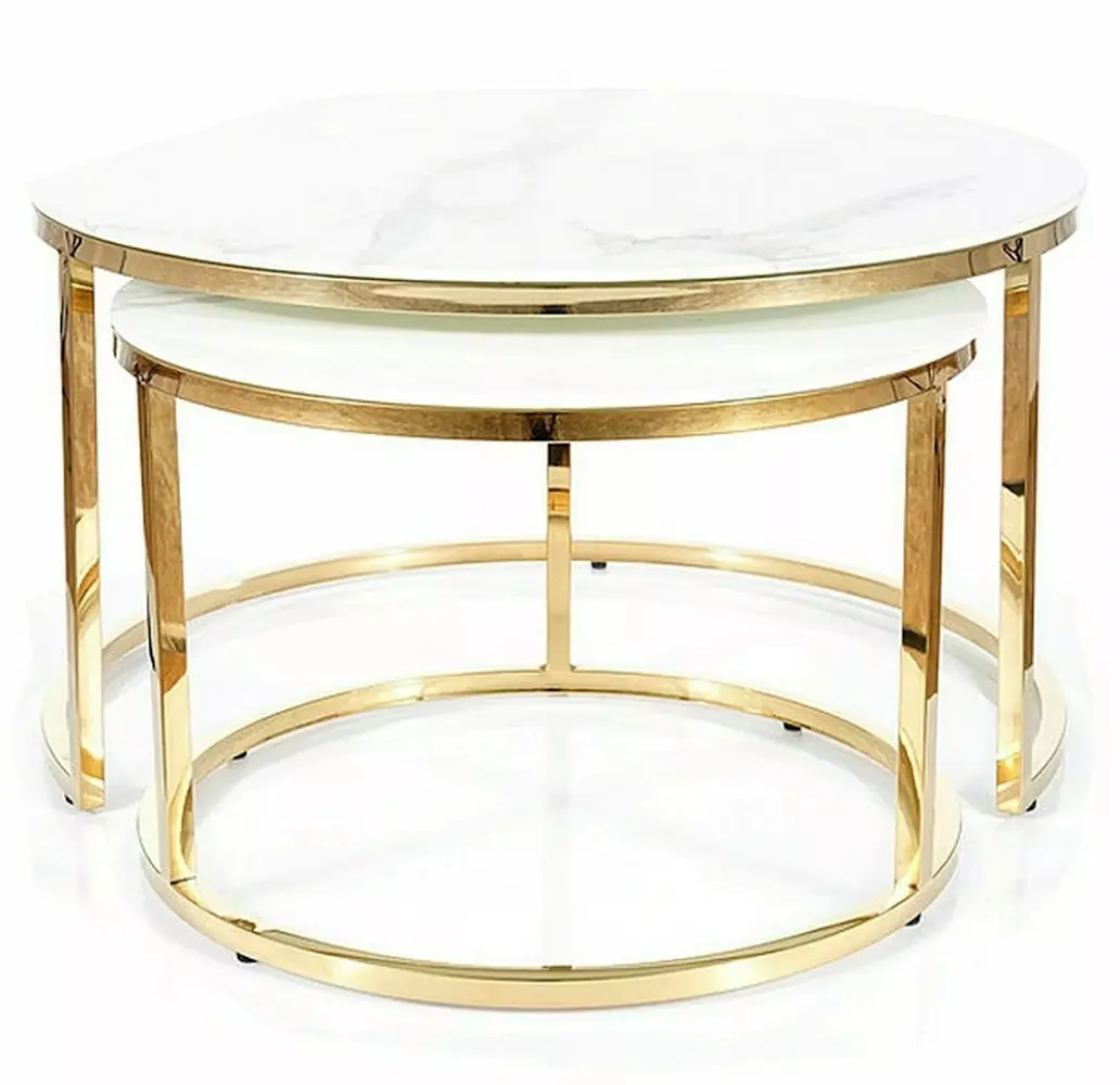 Masa pentru reviste Signal Muse (White Marble/Gold)