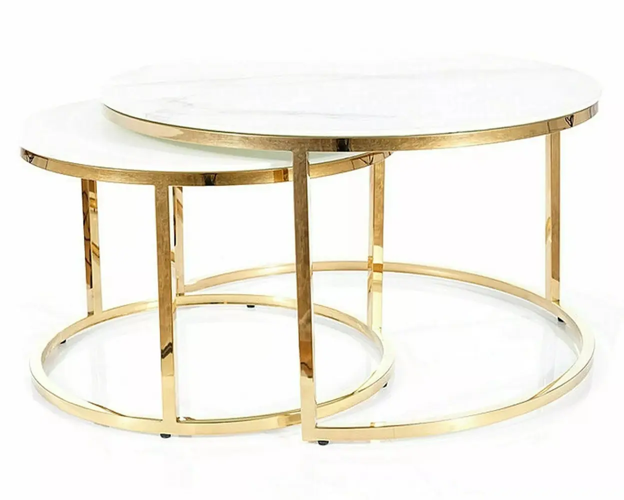 Masa pentru reviste Signal Muse (White Marble/Gold)