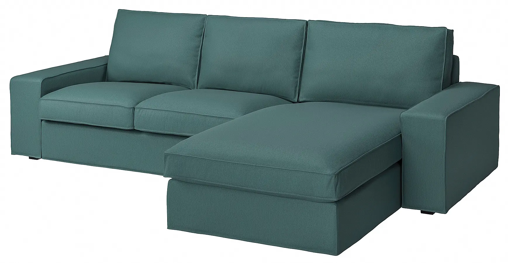 Canapea de colt Ikea Kivik/Kelinge 3 locuri/sezlong (Gri-turcoaz) - 2