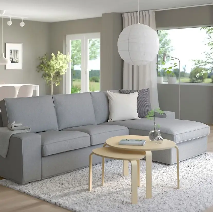Canapea de colt Ikea Kivik/Tibbleby 3 locuri/sezlong (Bej-gri)