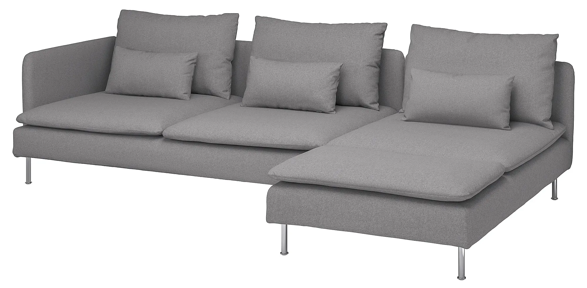 Диван угловой Ikea Soderhamn/Tonerud 4-местный/шезлонг/открытая боковина (Серый) - 2