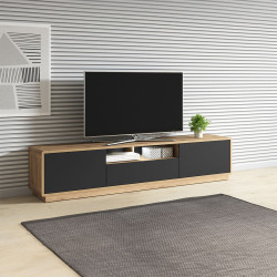 Tumba pentru TV Helvetia Aston №40 2D1S (Black Matt/Taurus Oak)