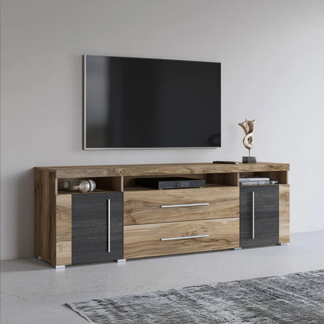 Tumba pentru Tv Helvetia Roger Nr.70 2D2S (Satin Walnut/Touchwood)