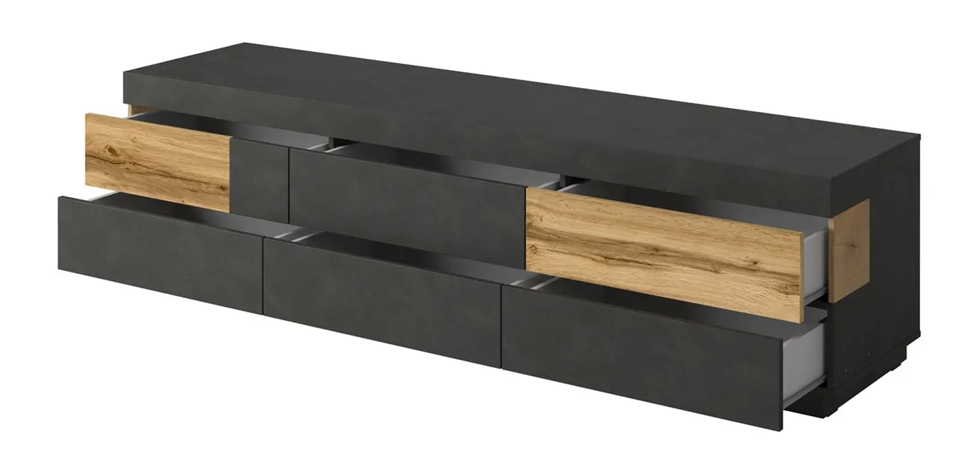 Тумба РТВ Helvetia Silke Nr.40 6S (Matera/Wotan Oak) - 3