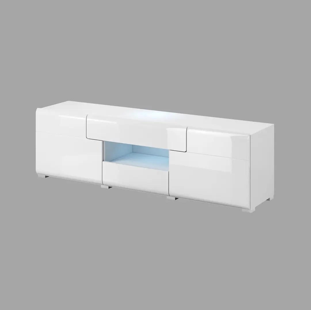 Tumba pentru TV Helvetia Toledo Nr.41 2D2S (White/White Gloss) - 2