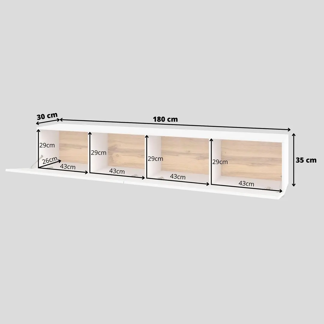 Тумба РТВ Helvetia Ava Nr.40 (White/Wotan Oak) - 5