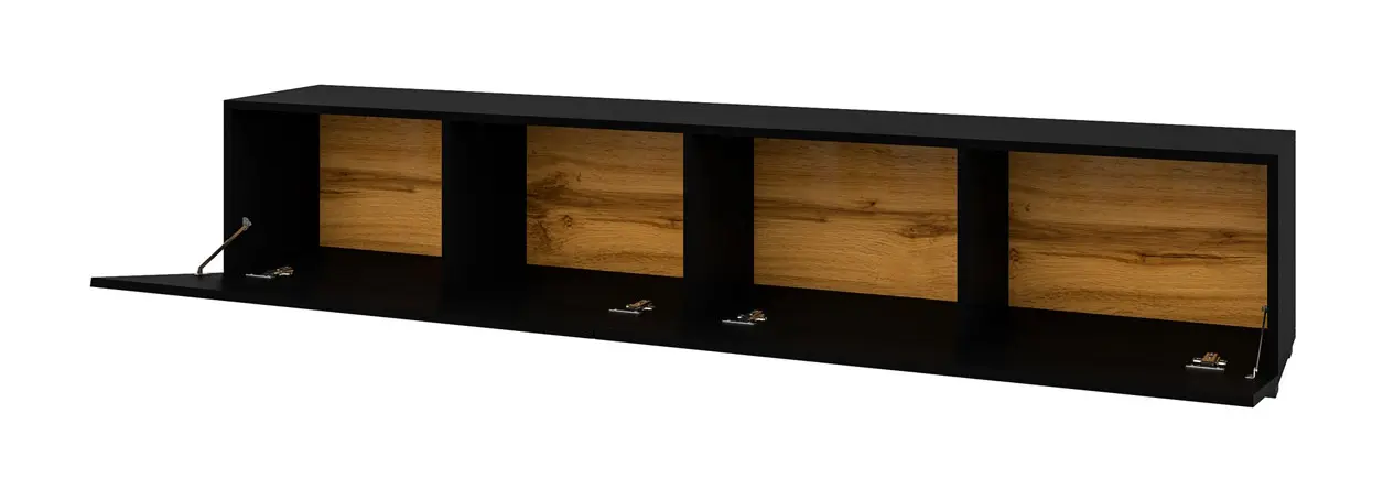 Tumba pentru TV Helvetia Ava Nr.40 (Black/Wotan Oak) - 4